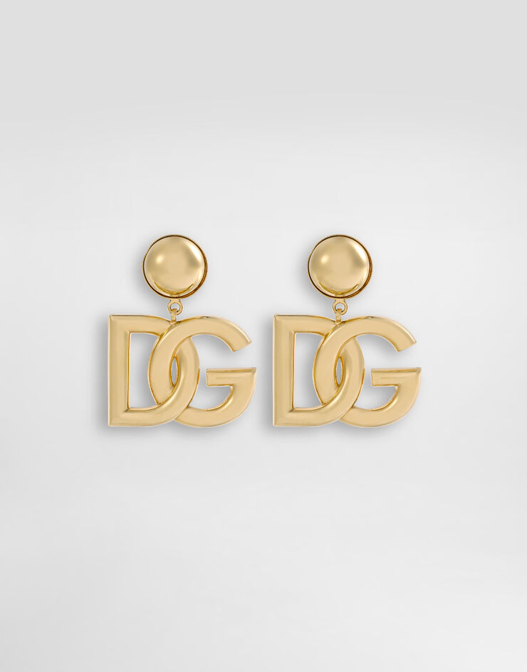 Dolce & Gabbana Pendientes de clip con logotipo DG Dorado WEN6P6W1111