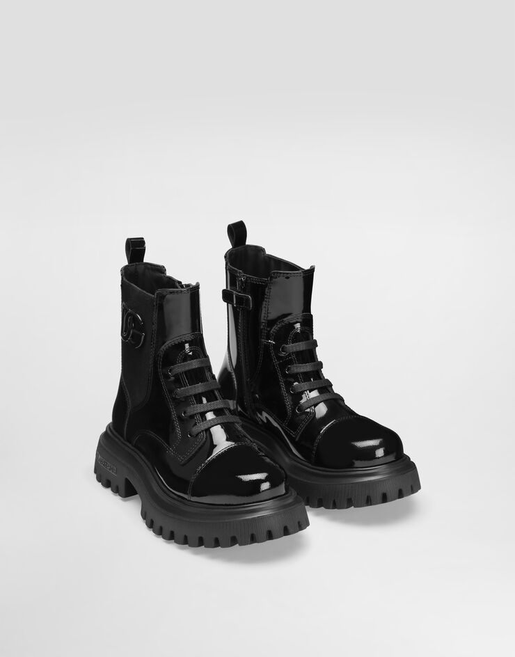 Dolce & Gabbana Patent leather ankle boots with elastic Black D11360A9A81