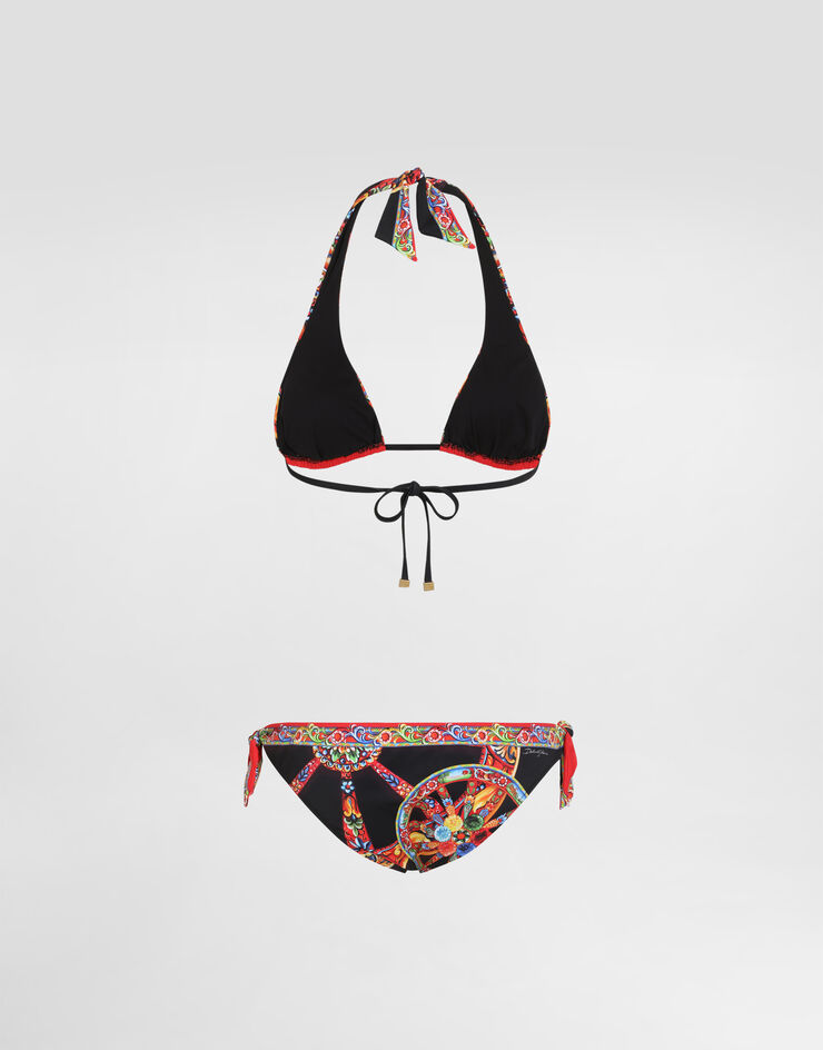 Dolce & Gabbana Bikini triangular con estampado Carretto Dolce & Gabbana Bikini triangular con estampado Carretto Multicolor O8A54JON0HE