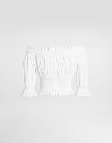 Dolce & Gabbana Top en popeline White F7BG4TFU61A