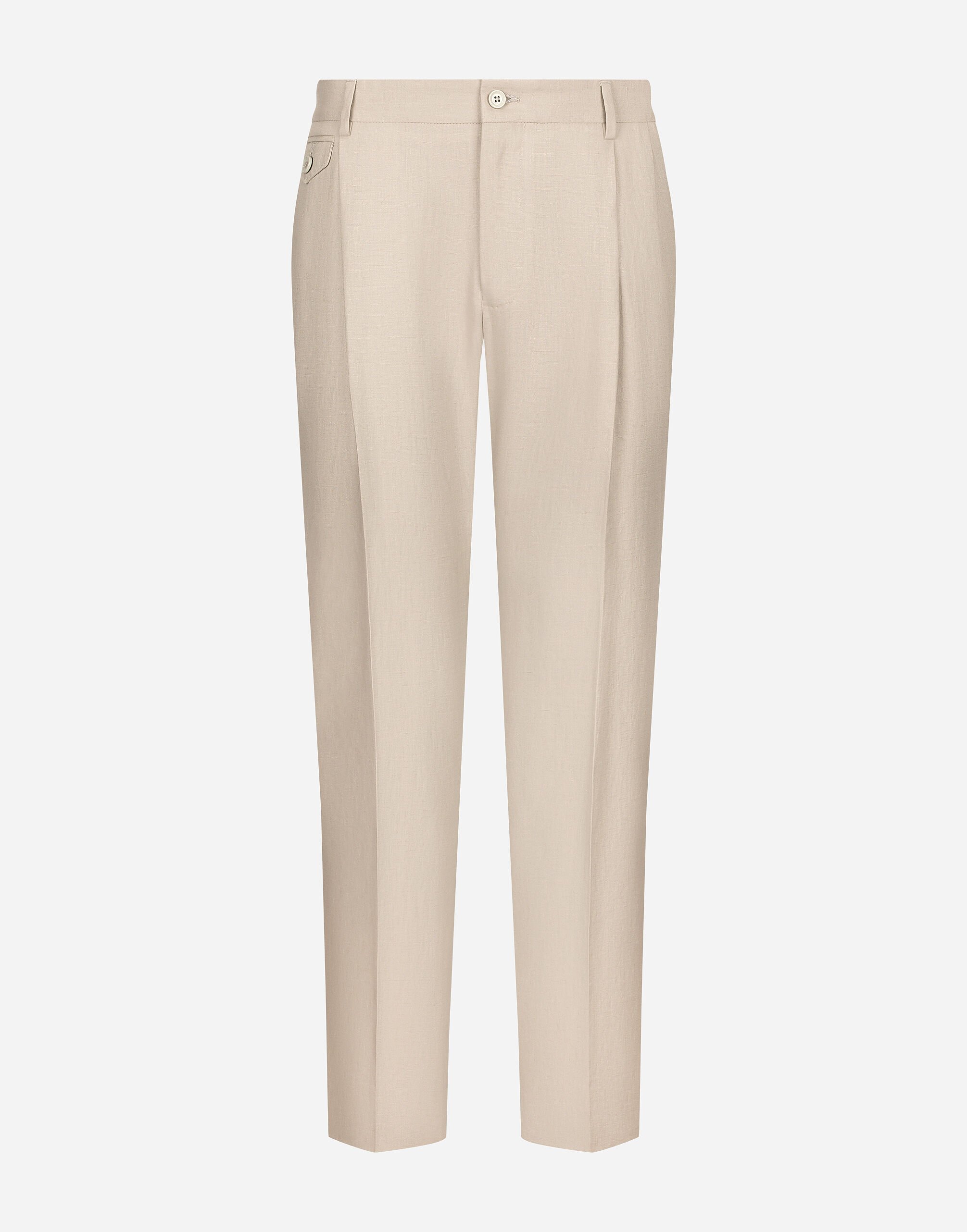 Dolce & Gabbana Pantalón de lino con cintura elástica Estampado GVCRATHI1QB