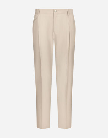 Dolce & Gabbana سروال كتان بخصر مرن متعدد الألوان GY6UETFR4BP