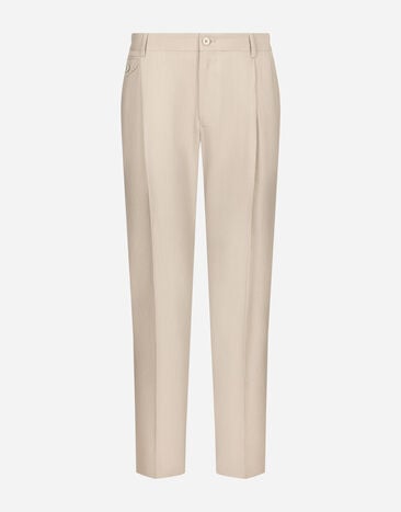 Dolce & Gabbana Pantalone in lino con vita elastica Stampa GVCRATHI1QB