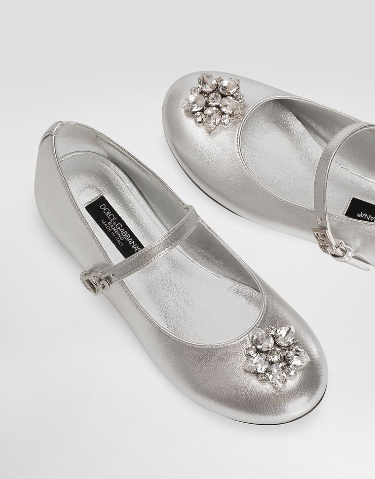 Dolce & Gabbana سترة بياقة دائرية وغرزة الجيرسيه Silver D11376AX261