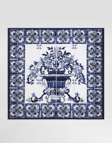 Dolce & Gabbana Majolica-print 90x90 silk twill foulard Print IF037WGDDHC