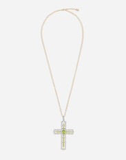 Dolce & Gabbana Tradition pendant in yellow and white gold 18kt with peridots and diamonds White WAQP1GWAQM1