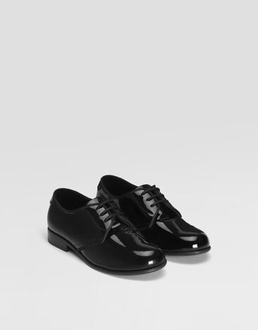 Dolce & Gabbana Lace-up shoes in patent leather and grosgrain Black DA5261A4150