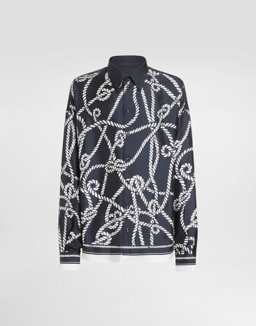 Dolce & Gabbana Marina-print silk twill shirt Multicolor G5OF5THI142