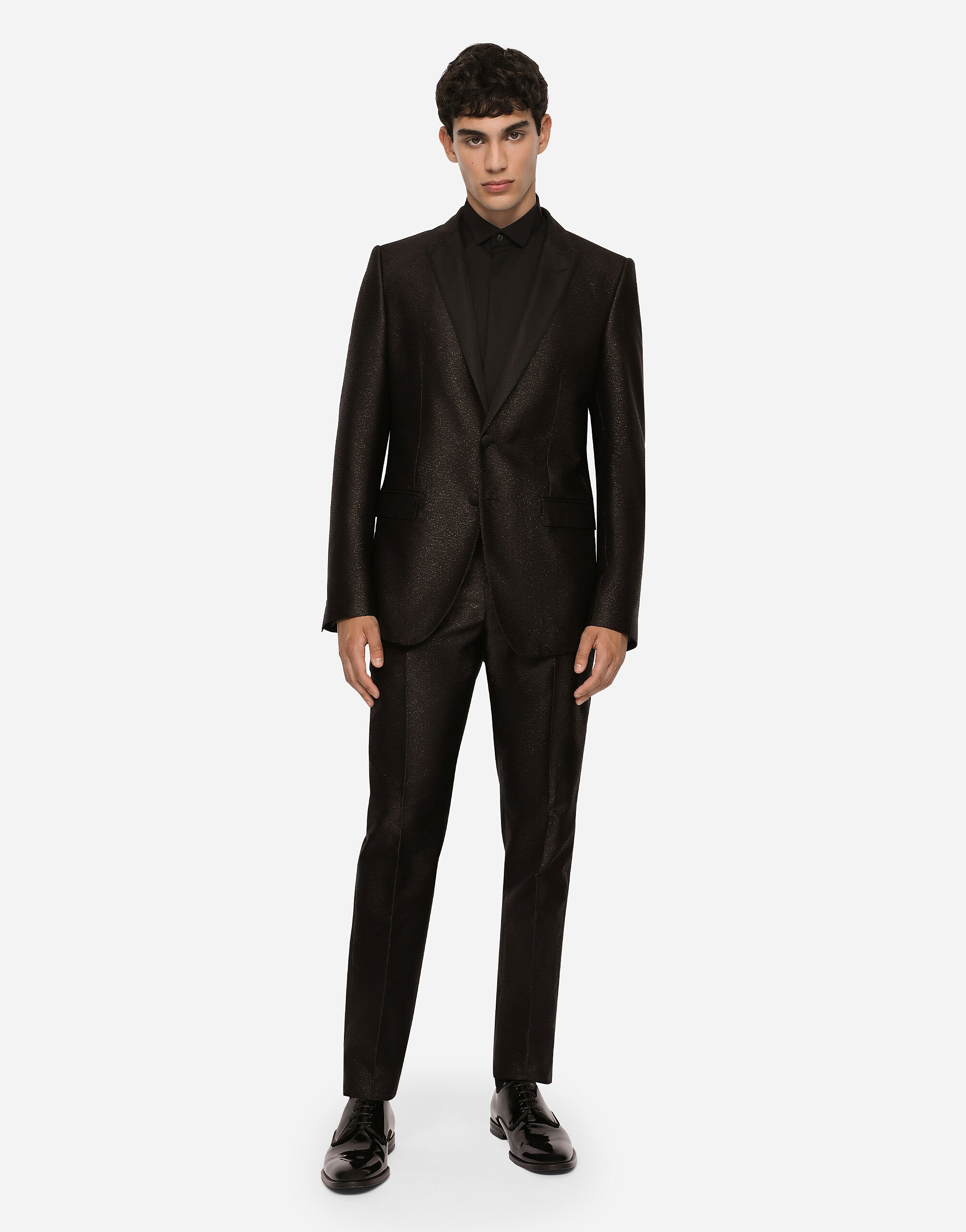 Lamé silk jacquard martini-fit tuxedo suit in Multicolor for Men |  Dolce&Gabbana® US
