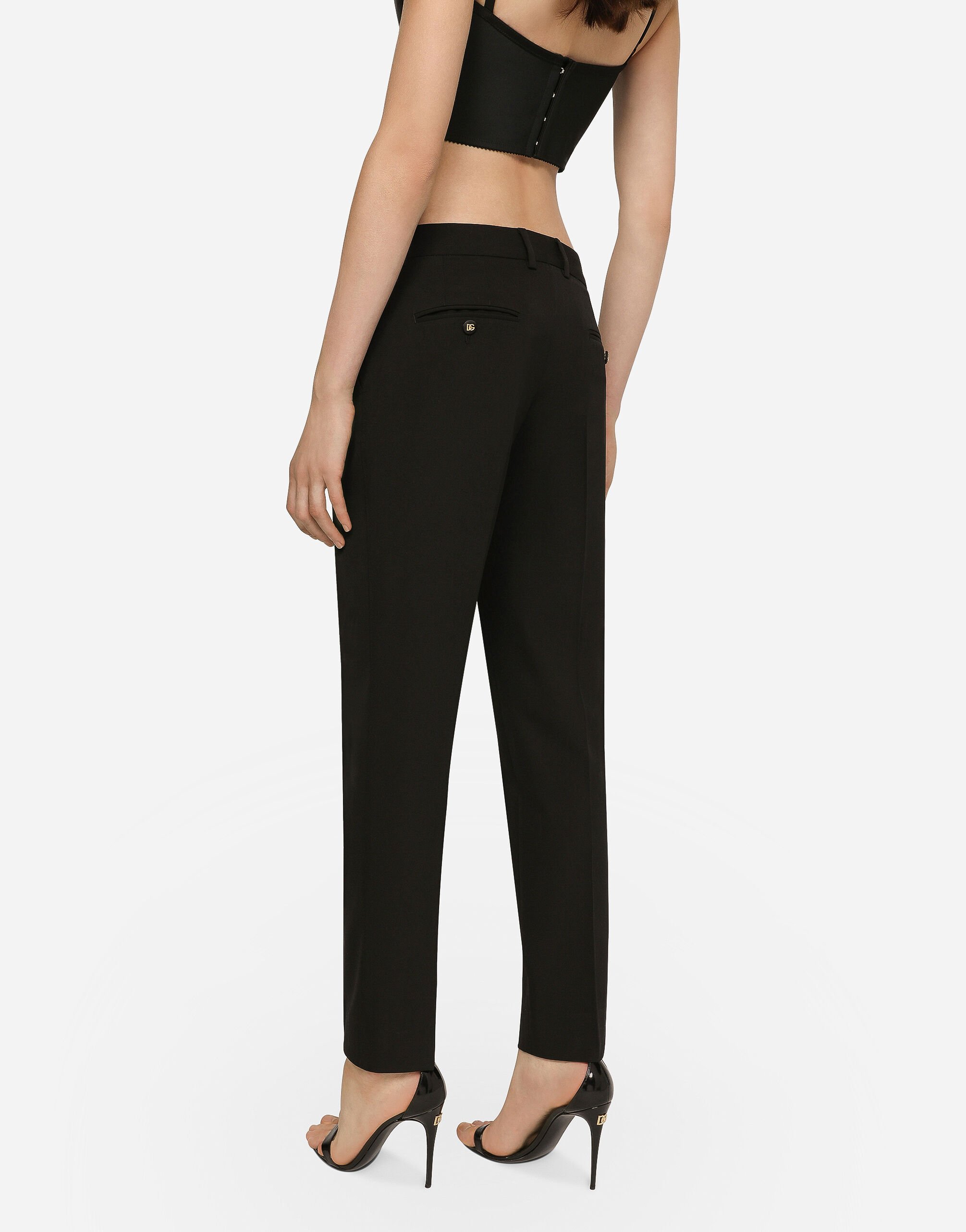 ブラックのウィメンズ Wool fabric pants | Dolce&Gabbana®