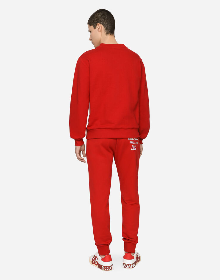 Dolce & Gabbana Sudadera de punto con DG bordado Rojo G9WI3ZFU7DU