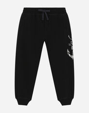 Dolce & Gabbana Jersey jogging pants with DG anchor print Print L43Q25G7L7S