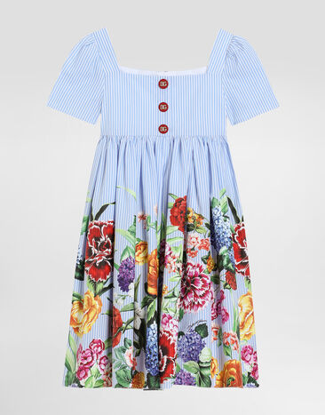 Dolce & Gabbana Striped poplin dress with floral print Print L54DE0FI5KS