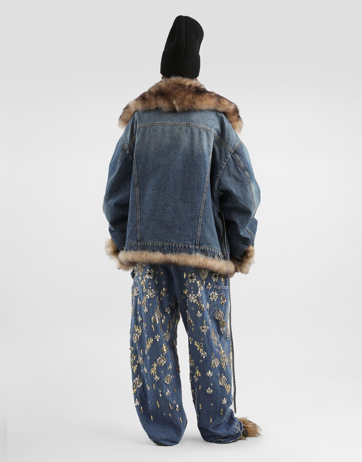Dolce & Gabbana 5-pocket embroidered denim jeans Multicolor FTDF9ZG8OG1