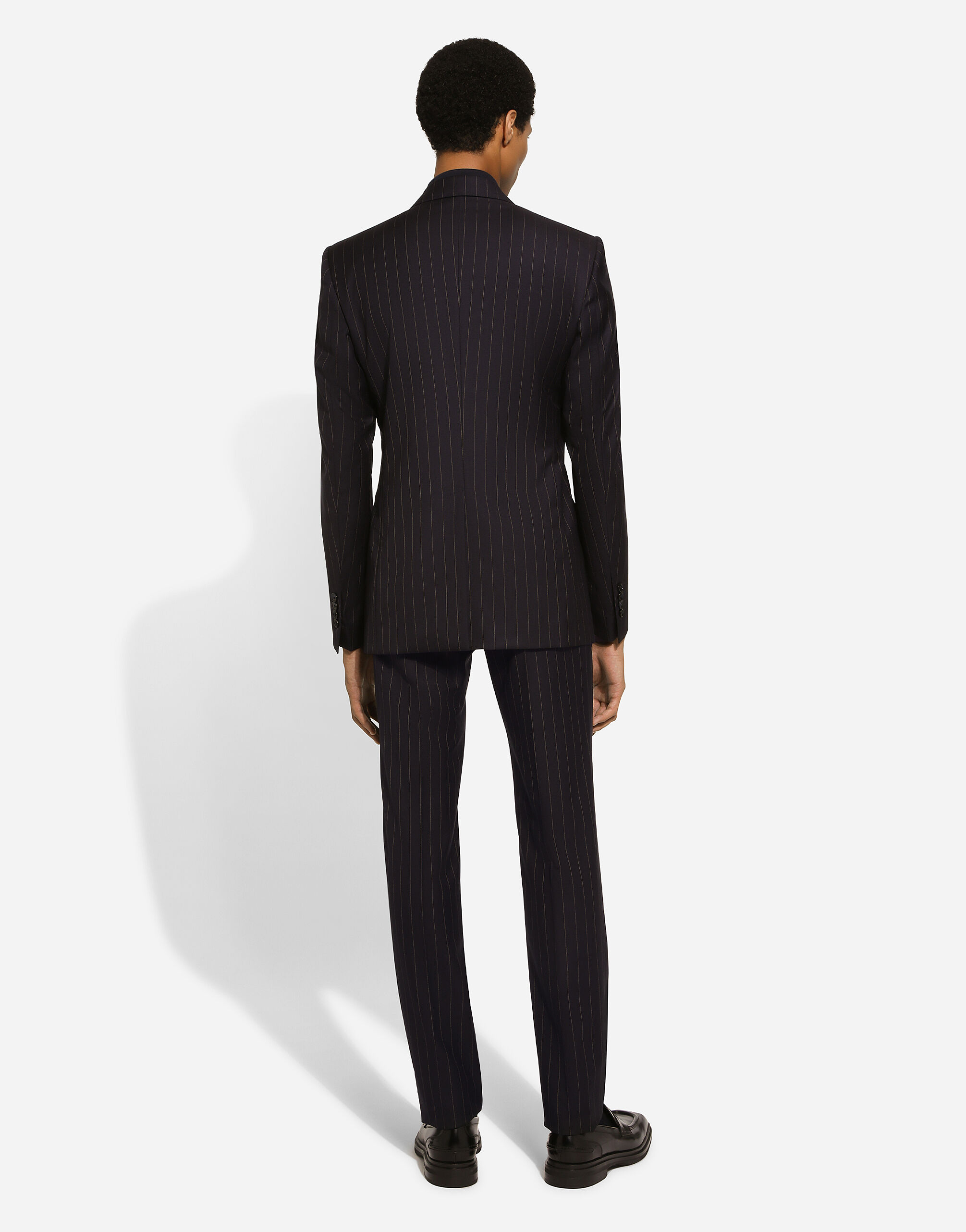 【メーカー公式ショップ】 Single-breasted Blue in jacket Sicilia-fit wool pinstripe セットアップ