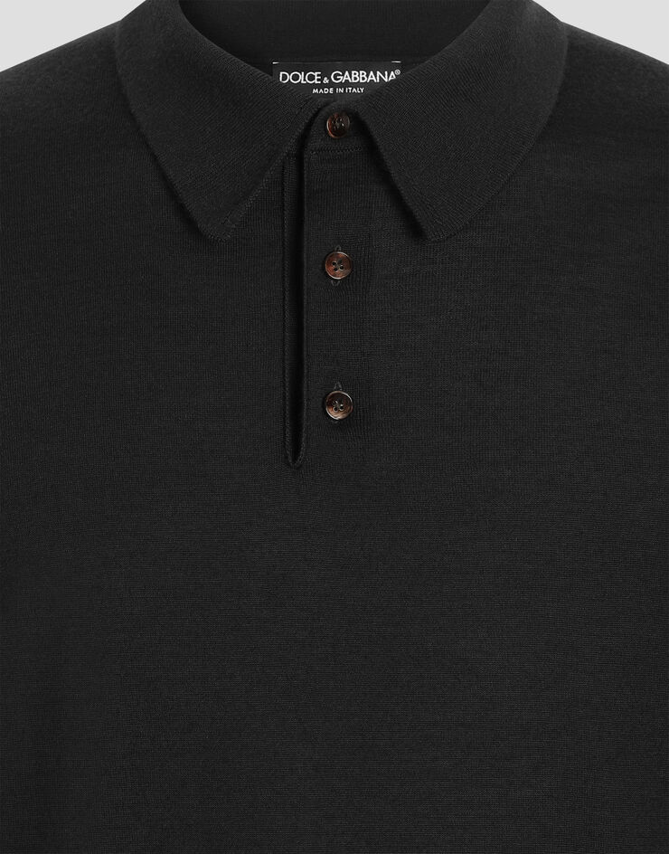 Dolce & Gabbana Cashmere polo shirt Dolce & Gabbana Cashmere polo shirt Brown GXZ25TJBW1W
