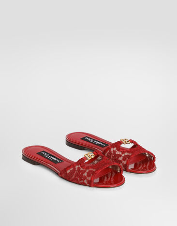 Dolce & Gabbana Chancla plana de encaje Multicolor CQ0684A0610