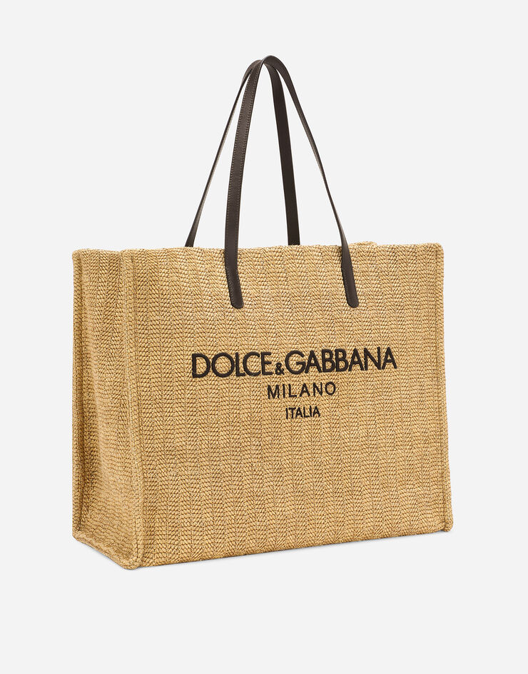 Dolce & Gabbana Großer Shopper aus Strohgeflecht Beige BM2274AN232