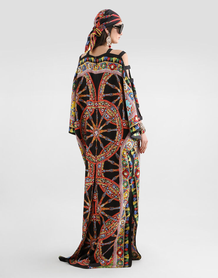 Dolce & Gabbana Carretto-print twill kaftan dress Multicolor F623ETGDDZE
