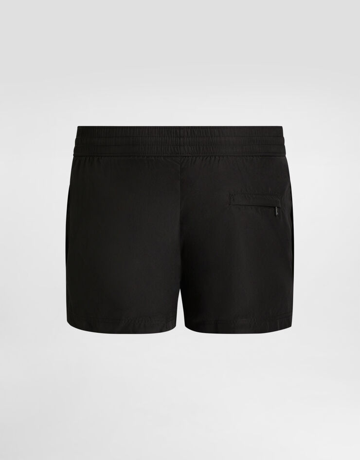 Dolce & Gabbana Short swim trunks with branded tag Black M4E48TONO06