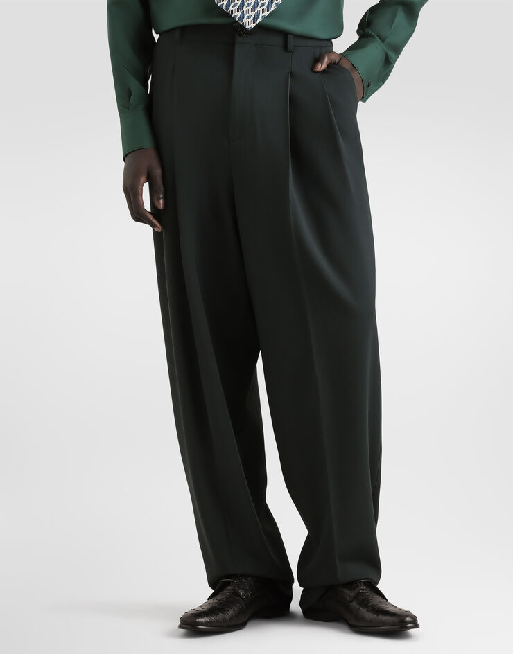 Dolce & Gabbana Micro-rib trousers Dolce & Gabbana Micro-rib trousers Green GP16NTFUBG3