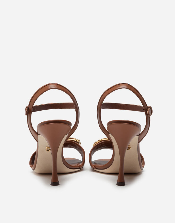 Dolce & Gabbana Calfskin sandals with DG Amore logo BEIGE CR0911AK295