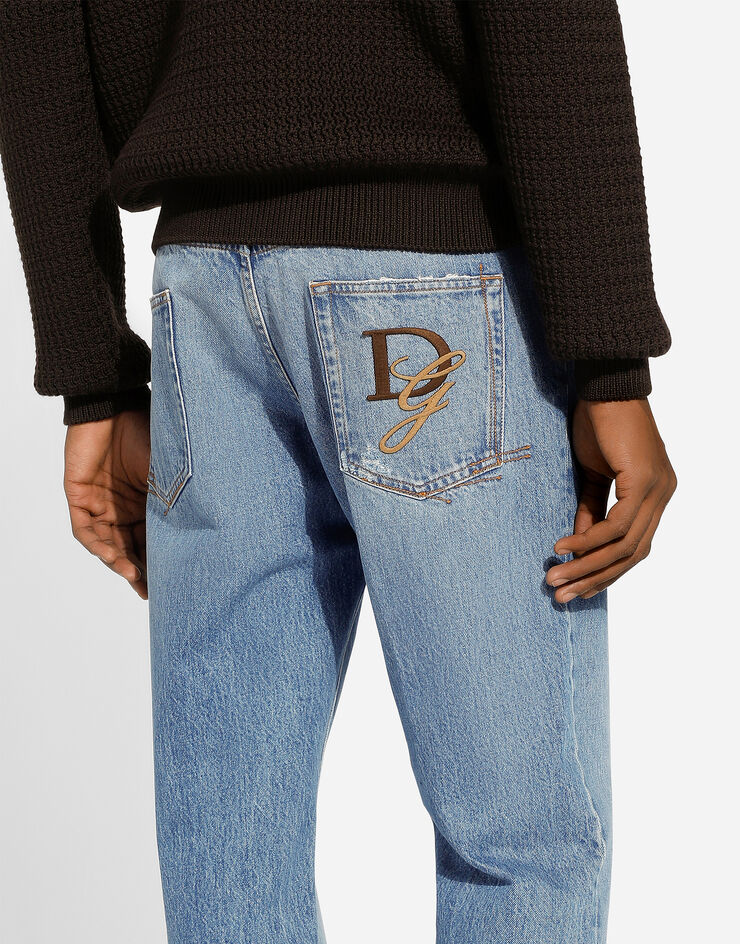 Dolce & Gabbana Classic jeans with DG embroidery Multicolor GP02XZG8LN1