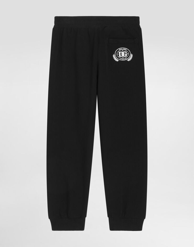 Dolce & Gabbana Fleece trousers with DG print Black L4JPT0G7P2B