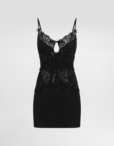 Dolce & Gabbana Silk georgette dress Black F6TVBTFUAFU