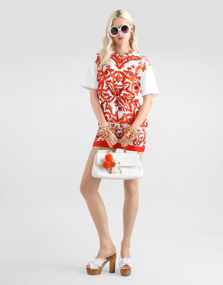 Dolce & Gabbana Majolica-print jersey minidress Multicolor F8W65TGDDT0