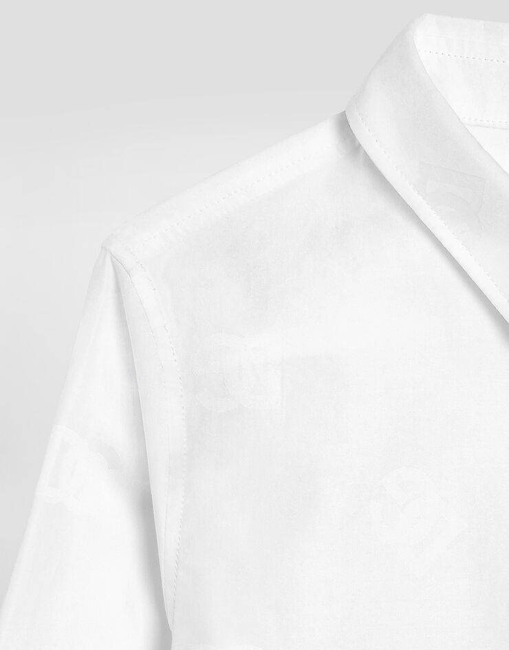DolceGabbanaSpa Logo jacquard poplin shirt White L43S23FJ5GU