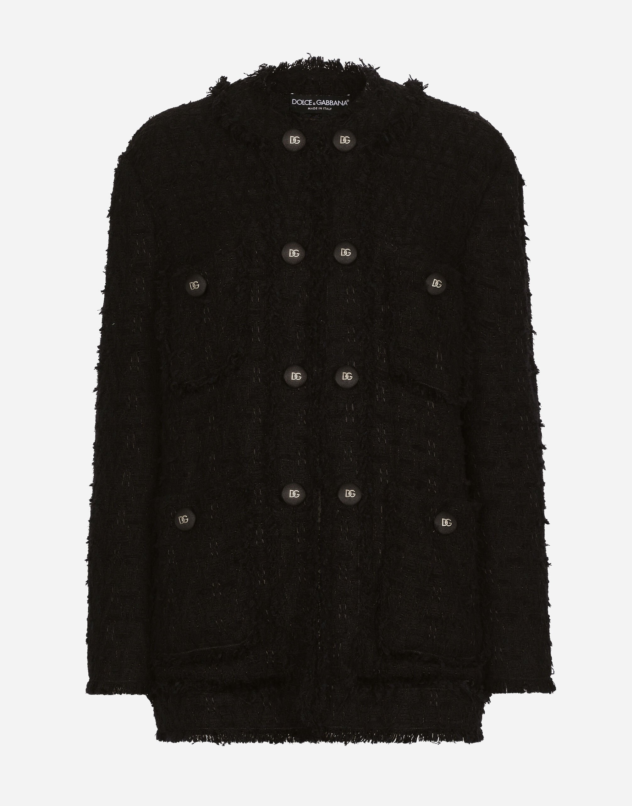 Dolce & Gabbana Single-breasted rush-stitch jacket Black F27AGTFMTAC