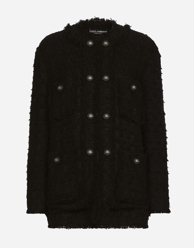 Dolce & Gabbana Single-breasted rush-stitch jacket Black F29TYTGDCBR
