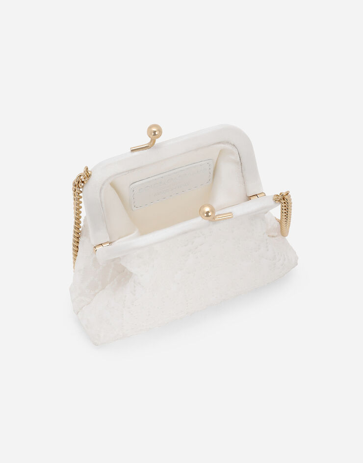 Dolce & Gabbana Bolso bandolera de malla con logotipo Dolce&Gabbana bordado Blanco EB0007AU135