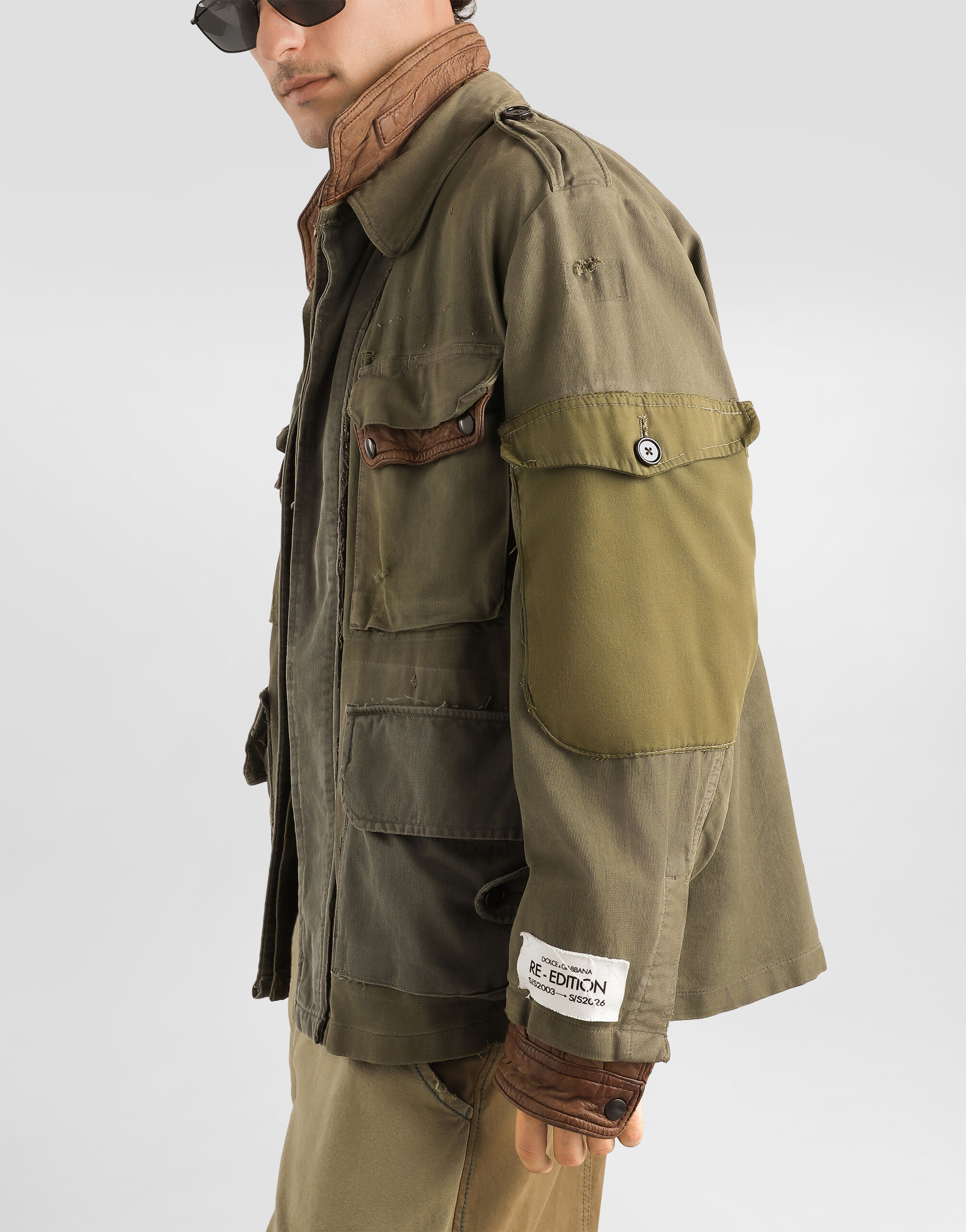 Cotton and lambskin jacket in Brown for Men | Dolce&Gabbana® US