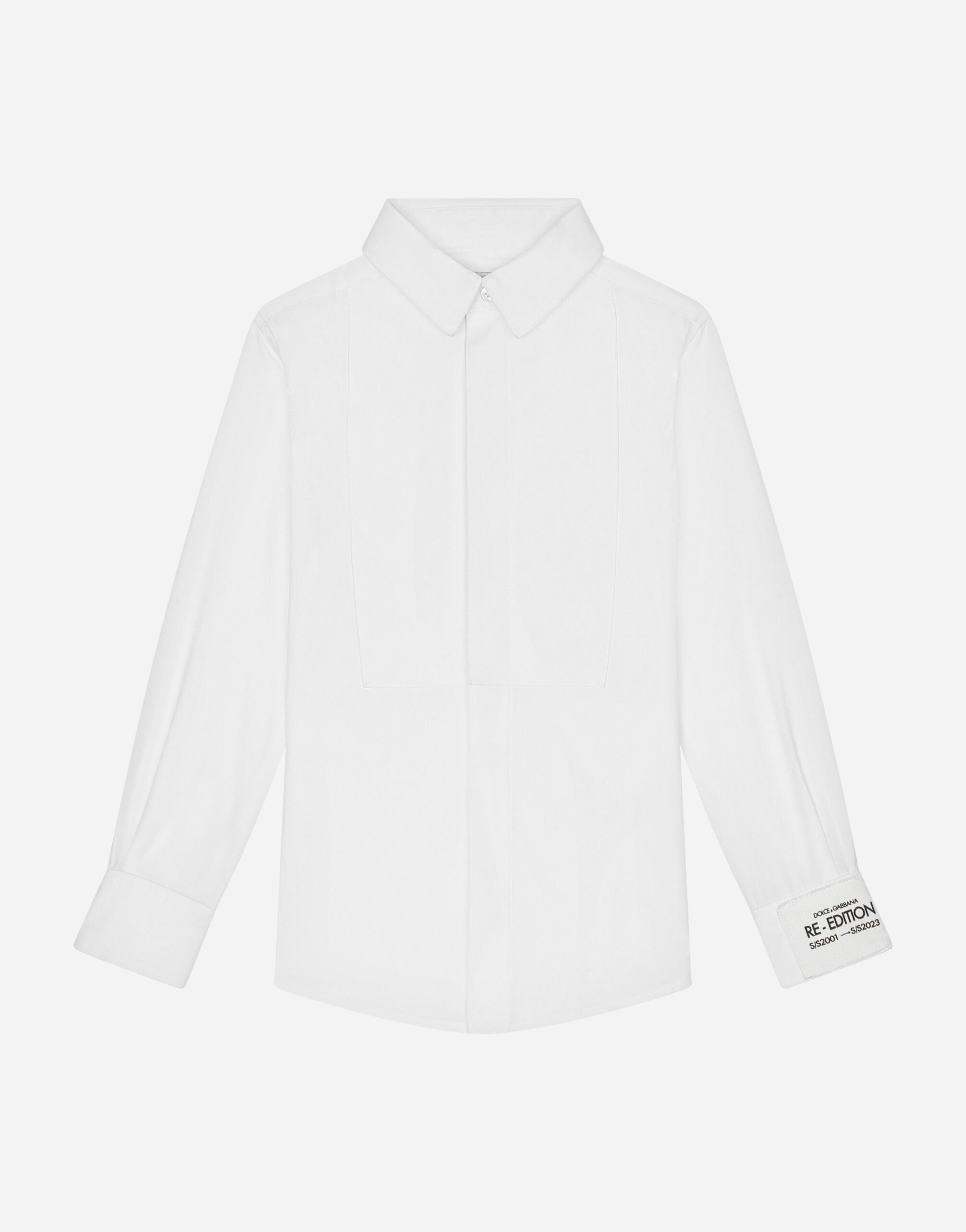 Dolce & Gabbana Cotton poplin tuxedo shirt White L43S76G7I8X