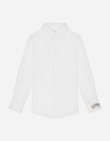 Dolce & Gabbana Camisa de esmoquin en popelina de algodón Blanco L43S76G7I8X