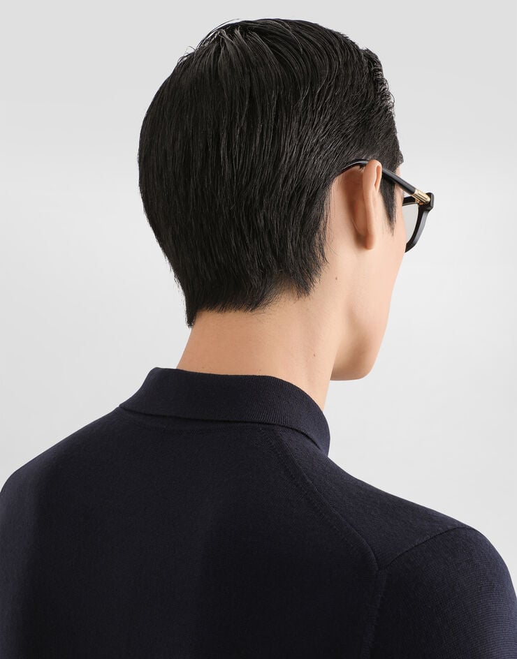 Dolce & Gabbana Virgin wool polo shirt Blue GXZ25ZJGMLS