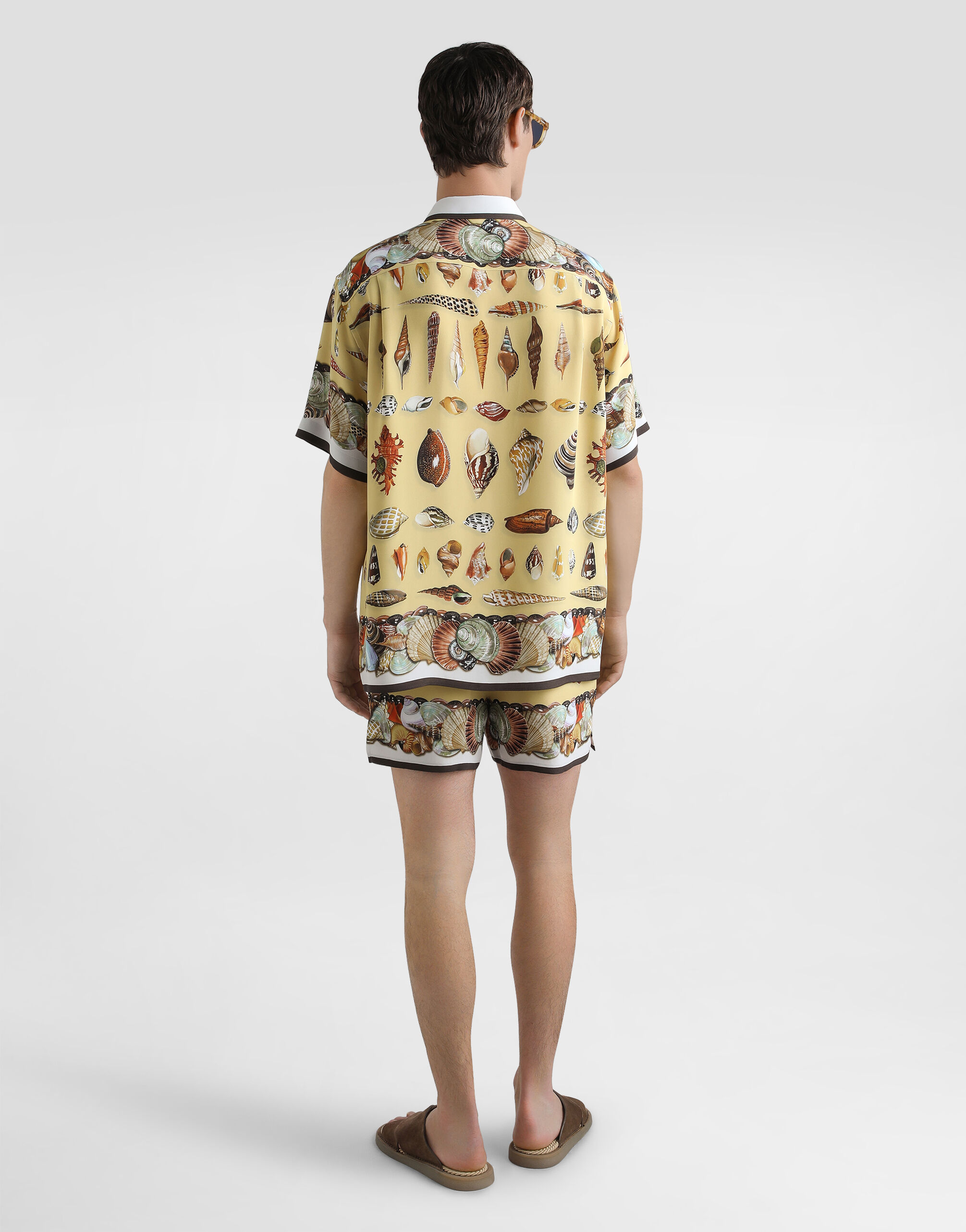 Shell-print marocaine crêpe hawaii shirt in Multicolor for Men