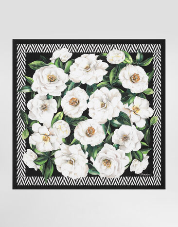 Dolce & Gabbana Gardenia-print silk twill foulard (90x90) Print FN090RGDCUG