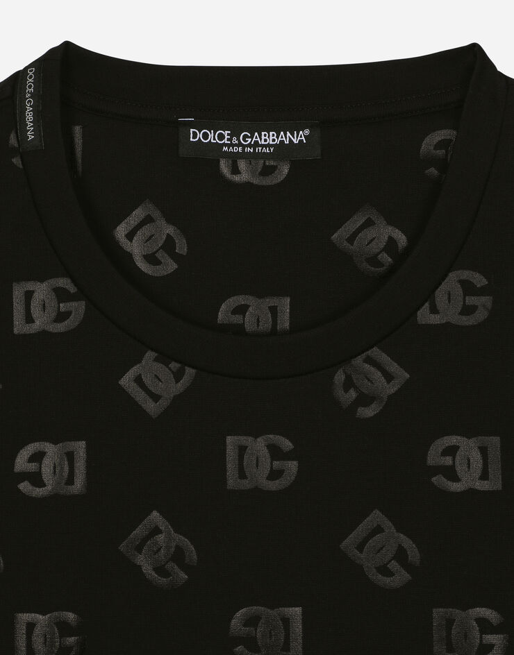 Dolce & Gabbana Round-neck T-shirt with DG Monogram print Multicolor G8PO1TFUGK4