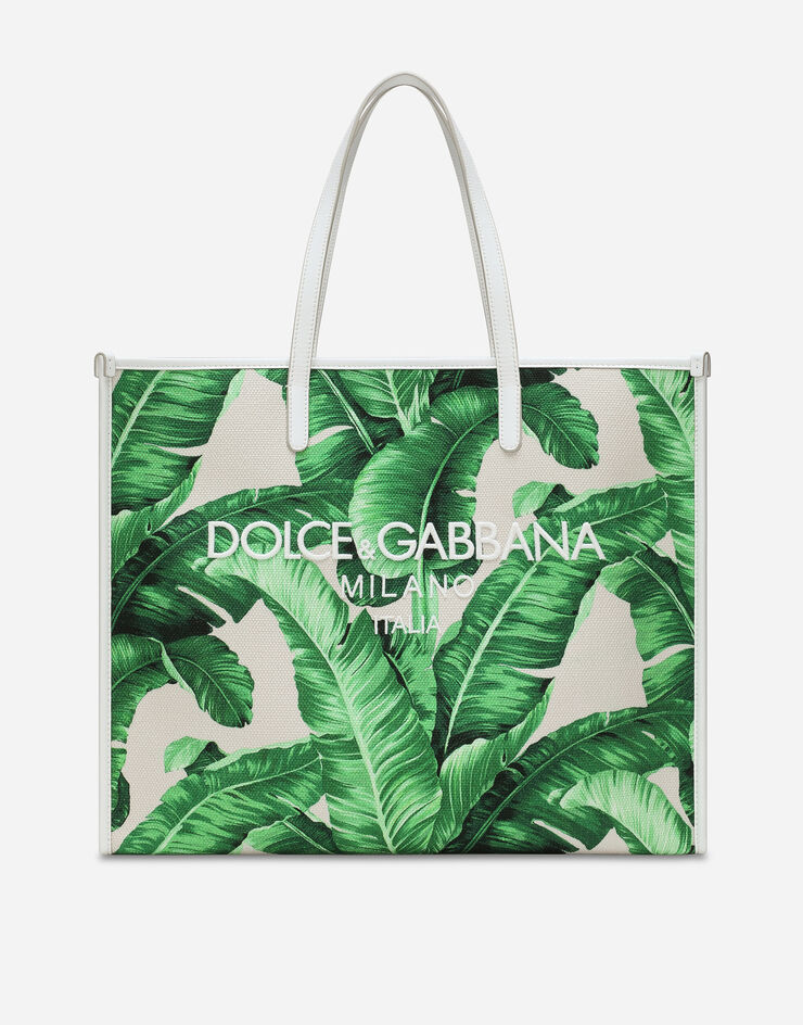Dolce & Gabbana Большая сумка-шоппер из холщовой ткани с принтом Отпечатки BM2274AQ061