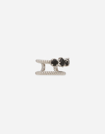 Dolce & Gabbana Boucle d’oreille Anna en or blanc 18 ct avec spinelles noirs Doré WERA2GWPE01