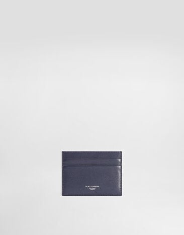 Dolce & Gabbana Calfskin card holder with logo Blue BP0330AV956