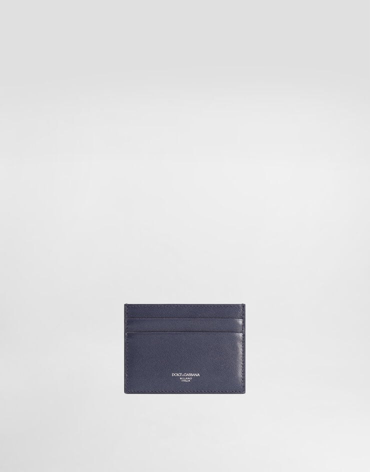Dolce & Gabbana Calfskin card holder with logo Blue BP0330AV956