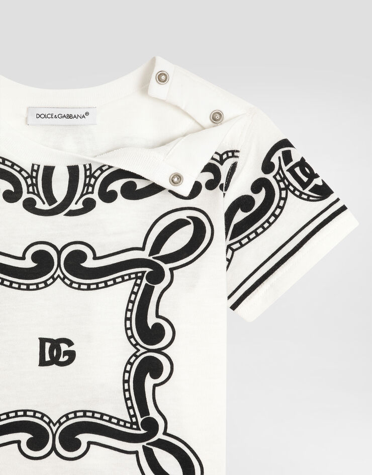 Dolce & Gabbana Jersey T-shirt with bandanna print Print L1JT7WII7FY