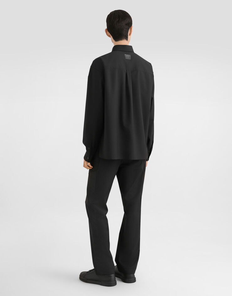 Dolce & Gabbana Wool blend canvas shirt Black G5OJ2TFURK8