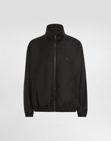 Dolce & Gabbana Wool jacket with a high neck and tag Black G9BOATGJ218