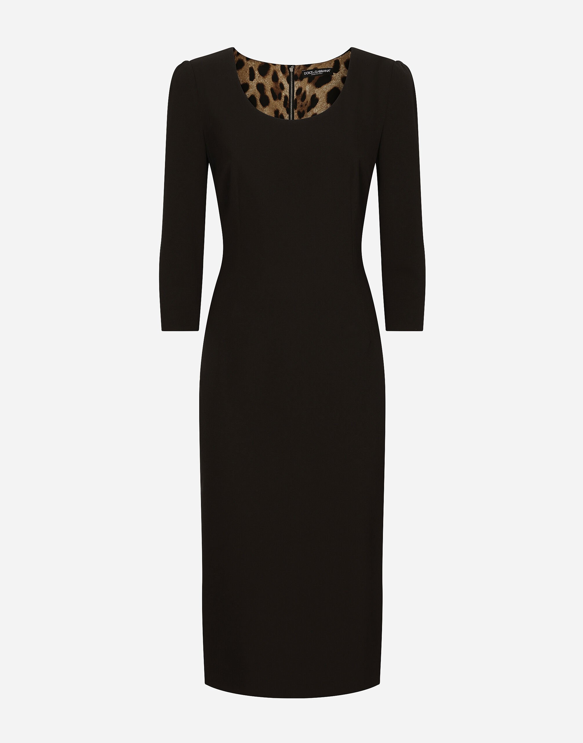 Dolce & Gabbana Woolen calf-length dress Black F63G8TG9798
