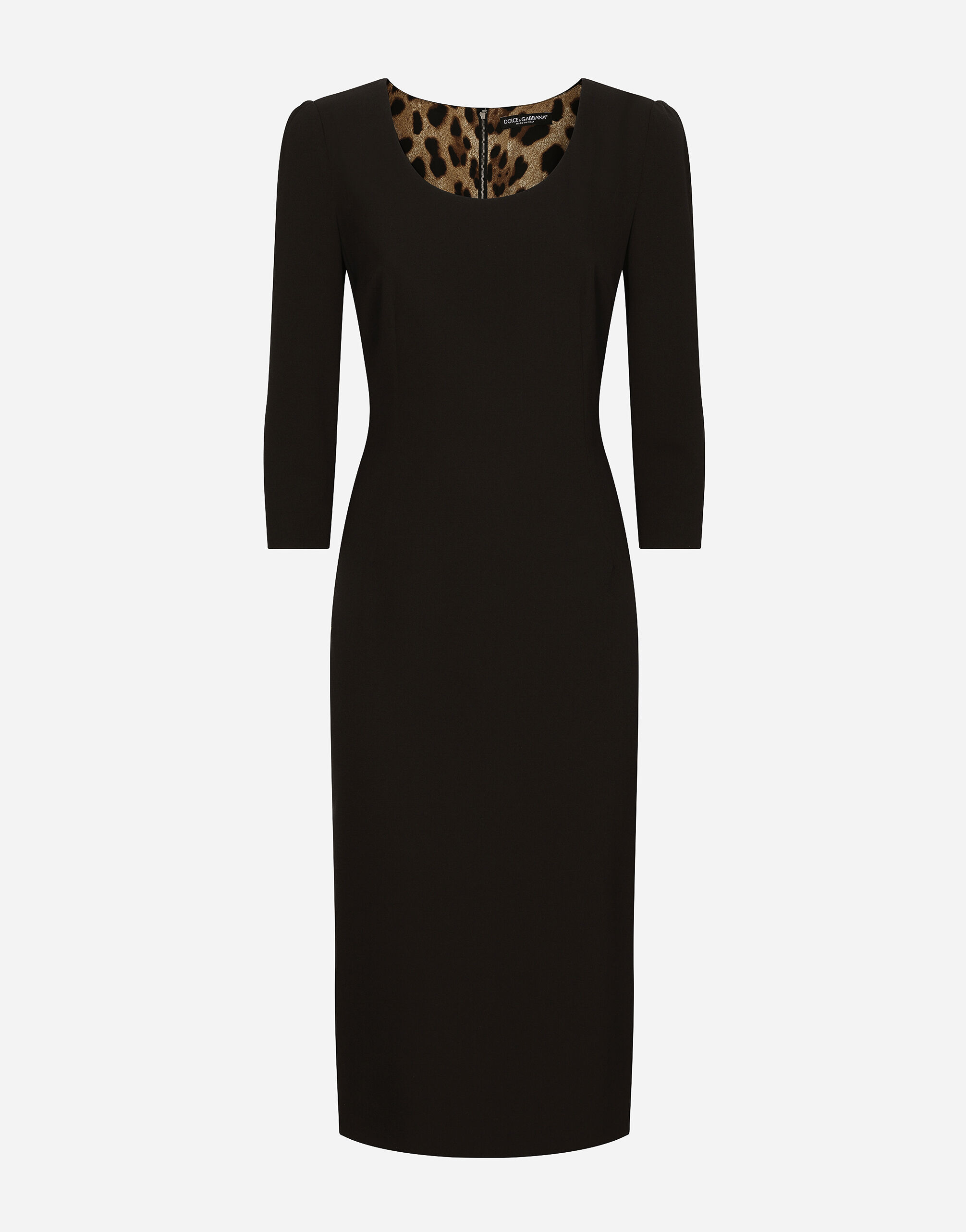 Dolce & Gabbana Woolen calf-length dress Black F63G8TG9798